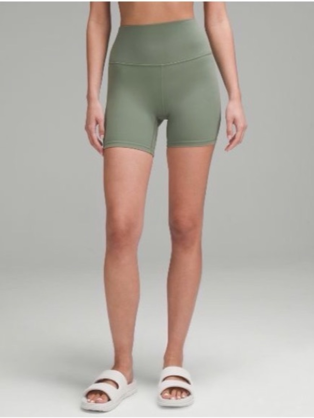 lululemon Align High-Rise Sage Green Bike Shorts - 6” leg inseam
